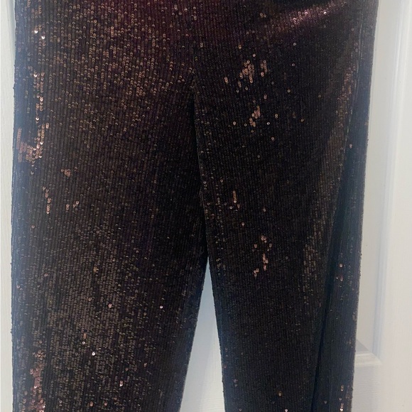 Express Sequin Wide-Leg Pants - Brown - Picture 4 of 7